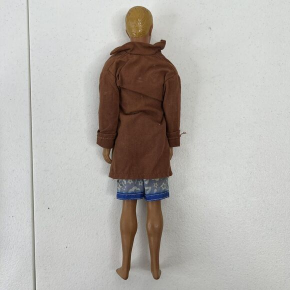 Vintage Mattel 1968 Molded Blonde Ken Doll With GI Joe Jacket Barbie Swim Trunks - Picture 4 of 16
